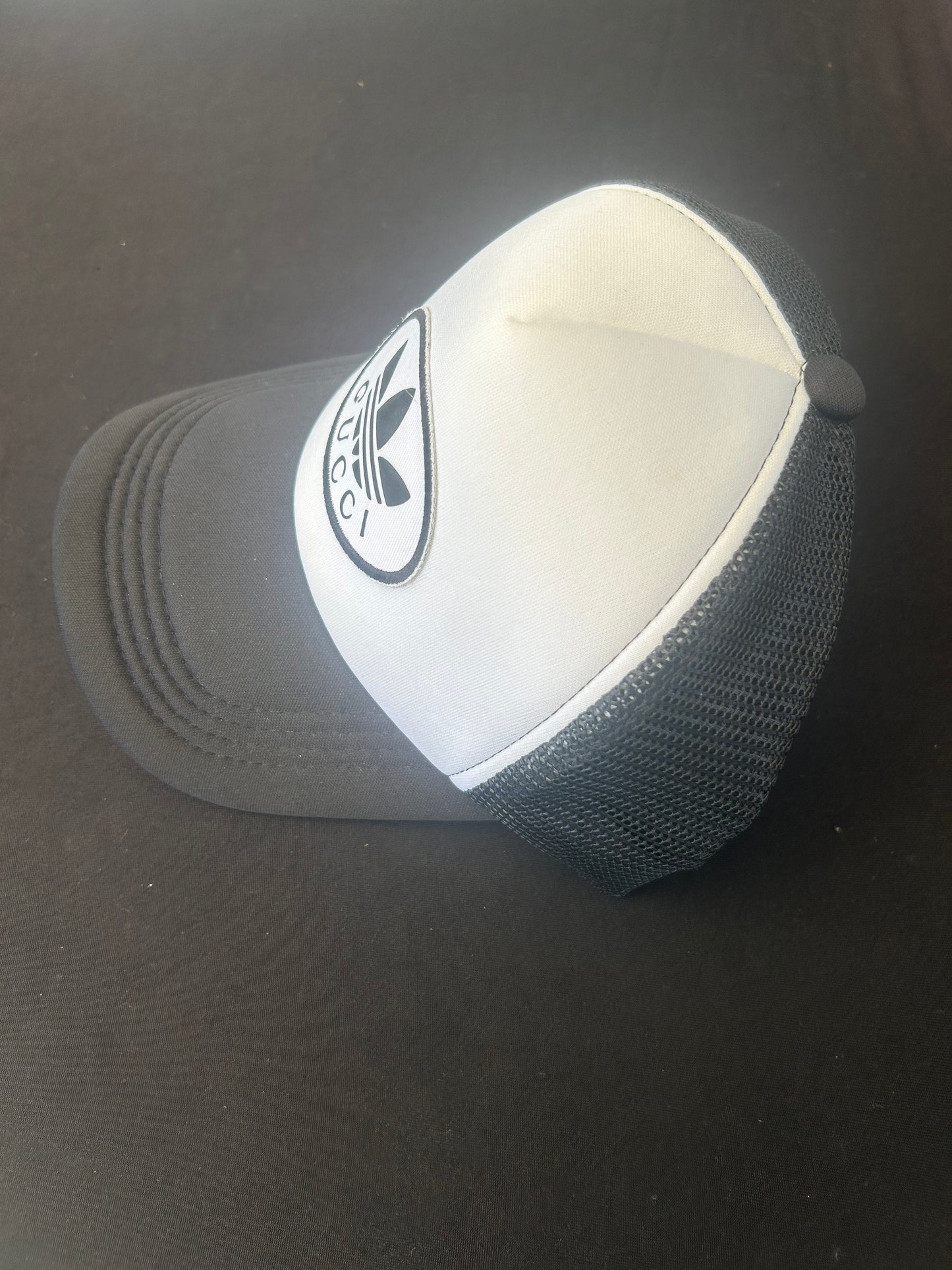 Black and white designer inspired patch Trucker Hat